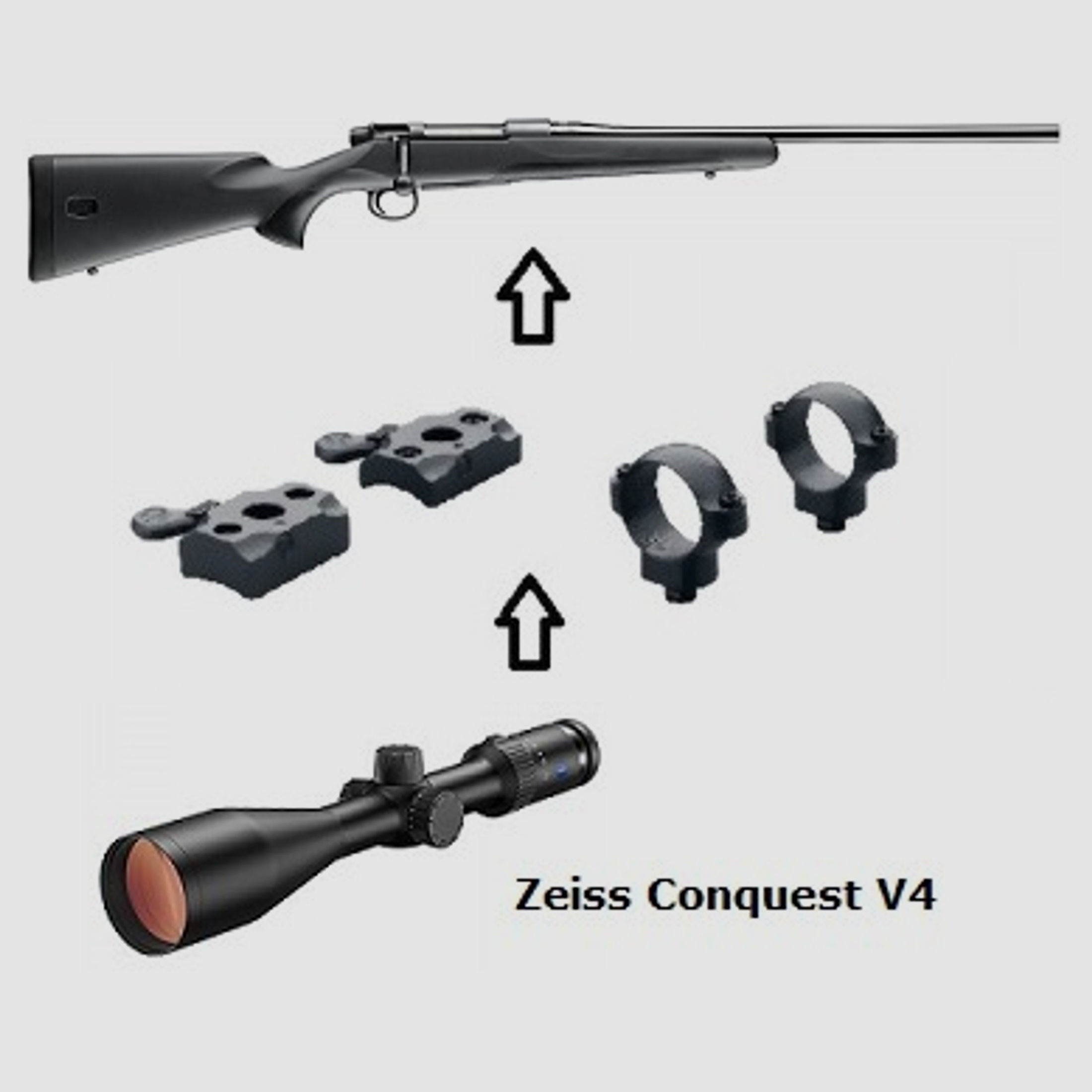 Mauser M18 + Zeiss Conquest V4 3-12x56 + Montage + ... Komplettpaket