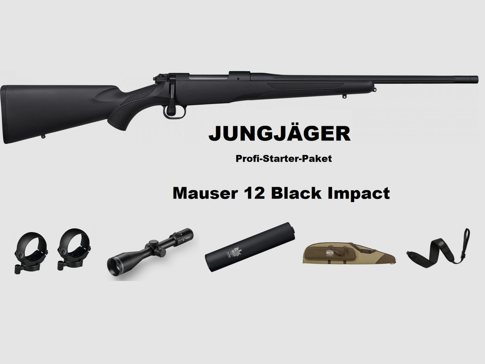 Mauser 12 Black Impact ... / Jungjäger-Paket