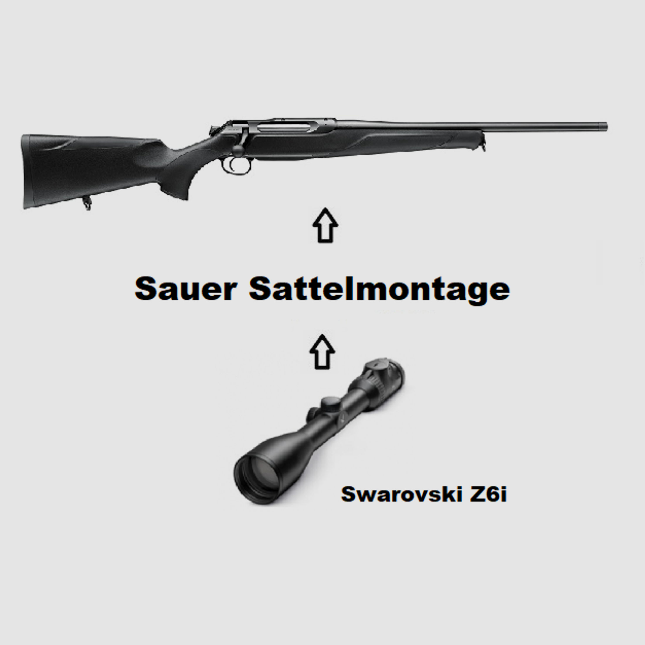 Sauer 505 Synchro XT Black + Swarovski Z6i + Montage + ... Komplettpaket