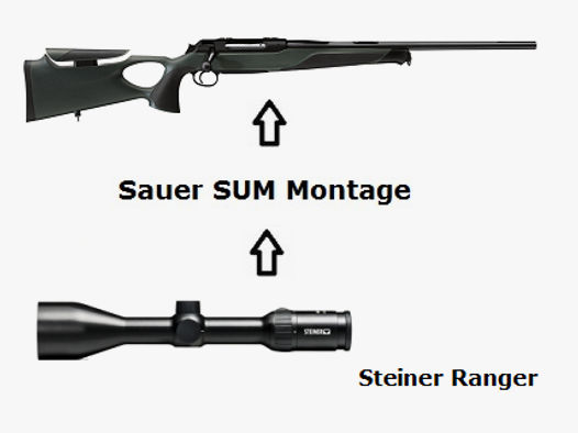 Sauer 404 Synchro XT + Steiner Ranger + Montage + ... Komplettpaket
