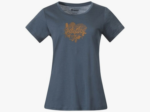 Bergans Damen T-Shirt Graphic Wool Tee Orion Blau