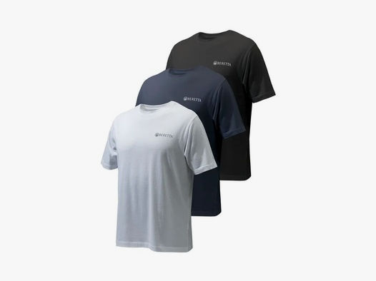 Beretta Herren T-Shirt 3er Set Blue Total Eclipse/Black/White