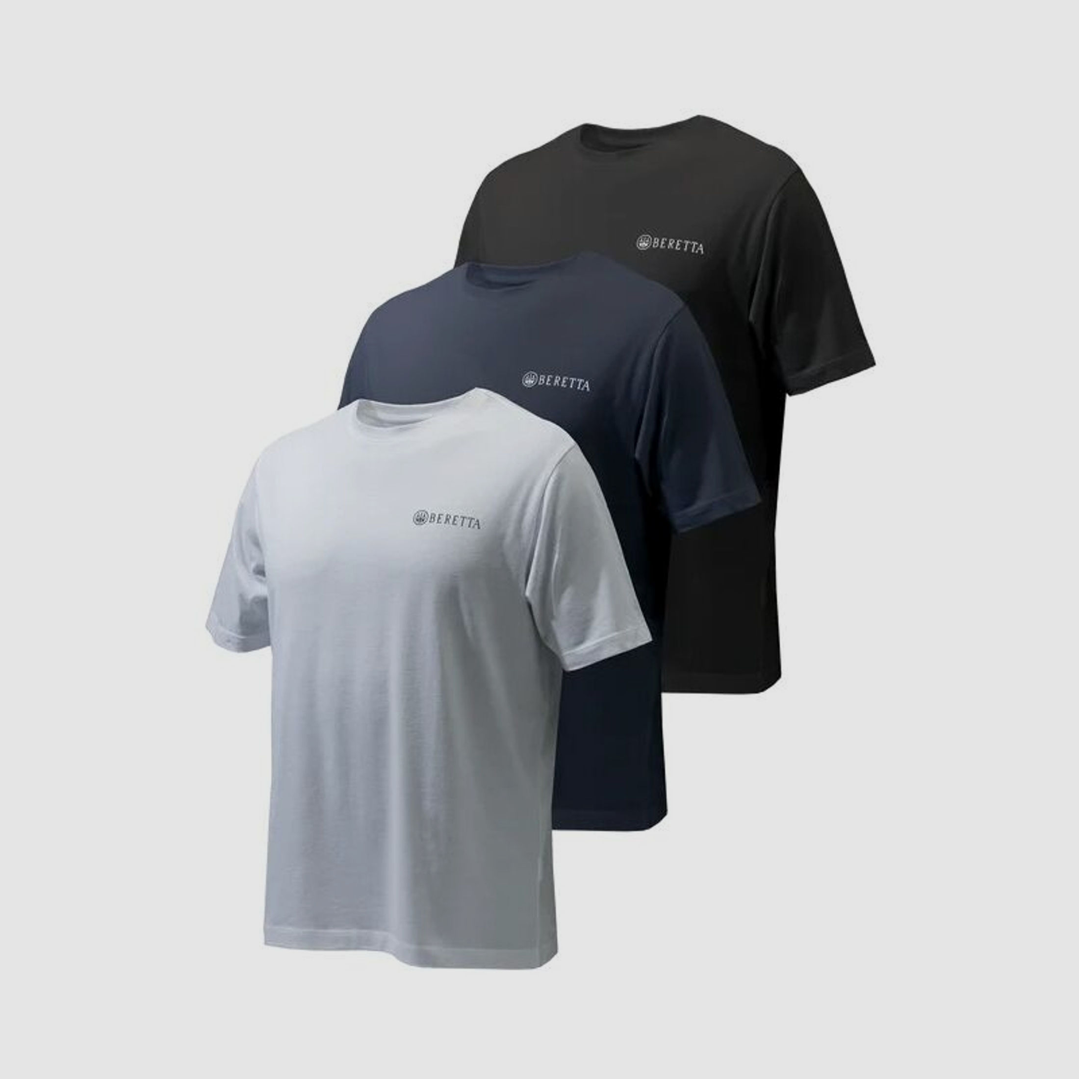 Beretta Herren T-Shirt 3er Set Blue Total Eclipse/Black/White