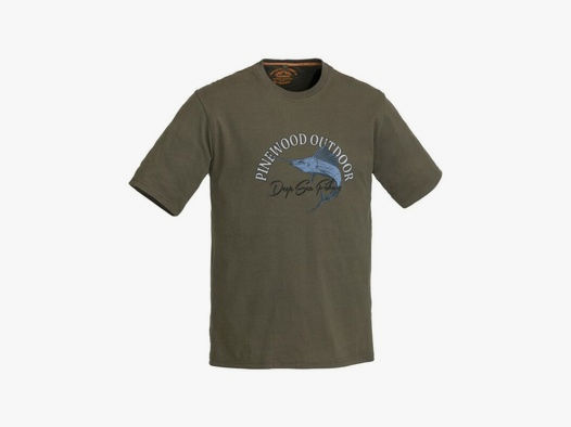 Pinewood T-Shirt Fish 2018 Khakigrün