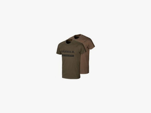 H?rkila Logo T-Shirt 2er Pack Willow green/Slate brown M