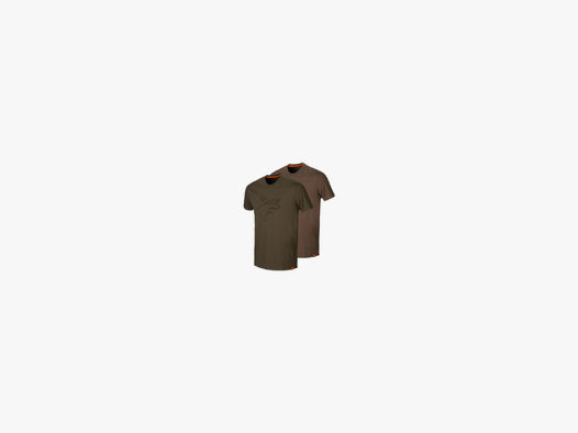 Härkila Graphic T-Shirt 2er Pack Willow green/Slate brown