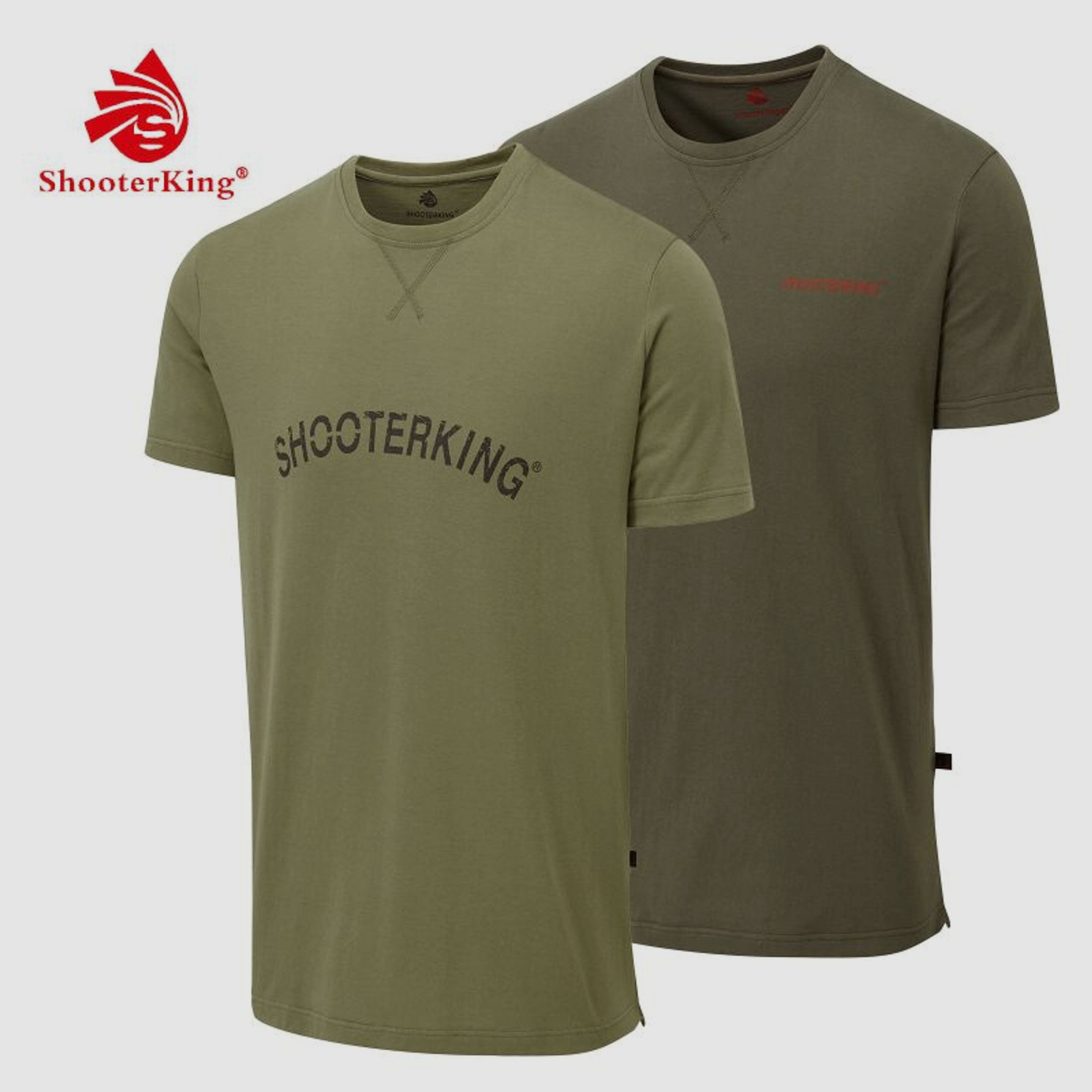 Shooterking Herren T-Shirts Outlander 2er Pack oliv/grün