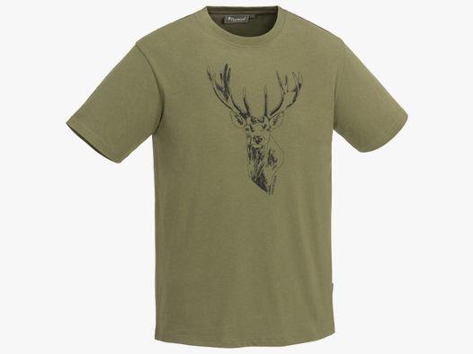 Pinewood Herren T-Shirt Red Deer Oliv