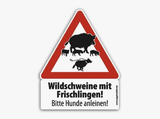 Warnschild ""Schwarzwild mit Frischlingen"" Groß