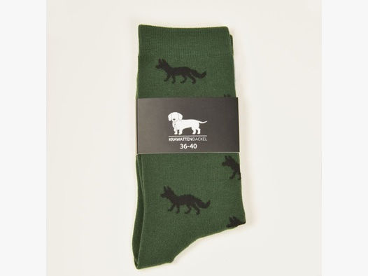 Krawattendackel Unisex Socken grün, Fuchs schwarz
