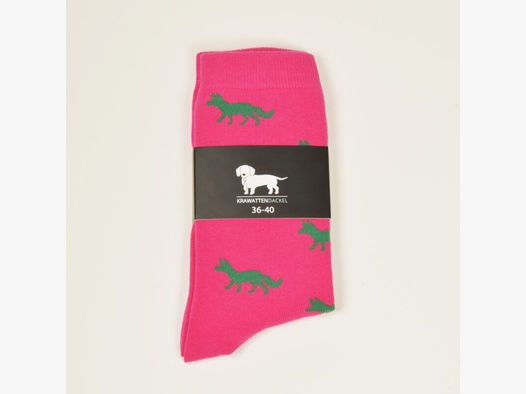 Krawattendackel Unisex Socken pink, Fuchs grün
