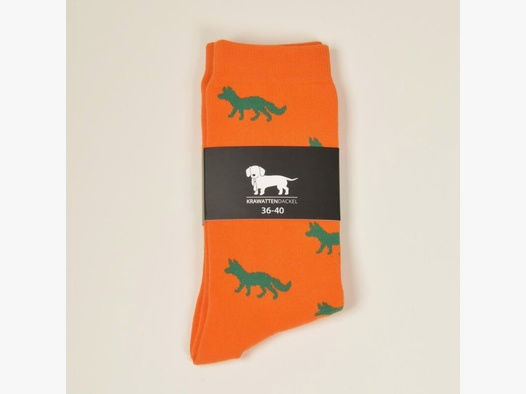 Krawattendackel Unisex Socken orange, Fuchs grün