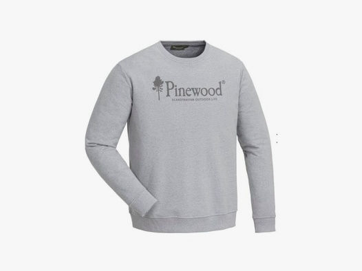 Pinewood Herren Sweater Sunnaryd Light Grey Melange