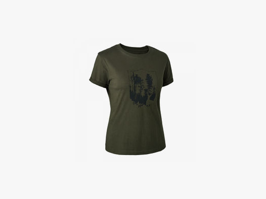 Deerhunter Damen T-Shirt mit Shield-Logo Bark Green