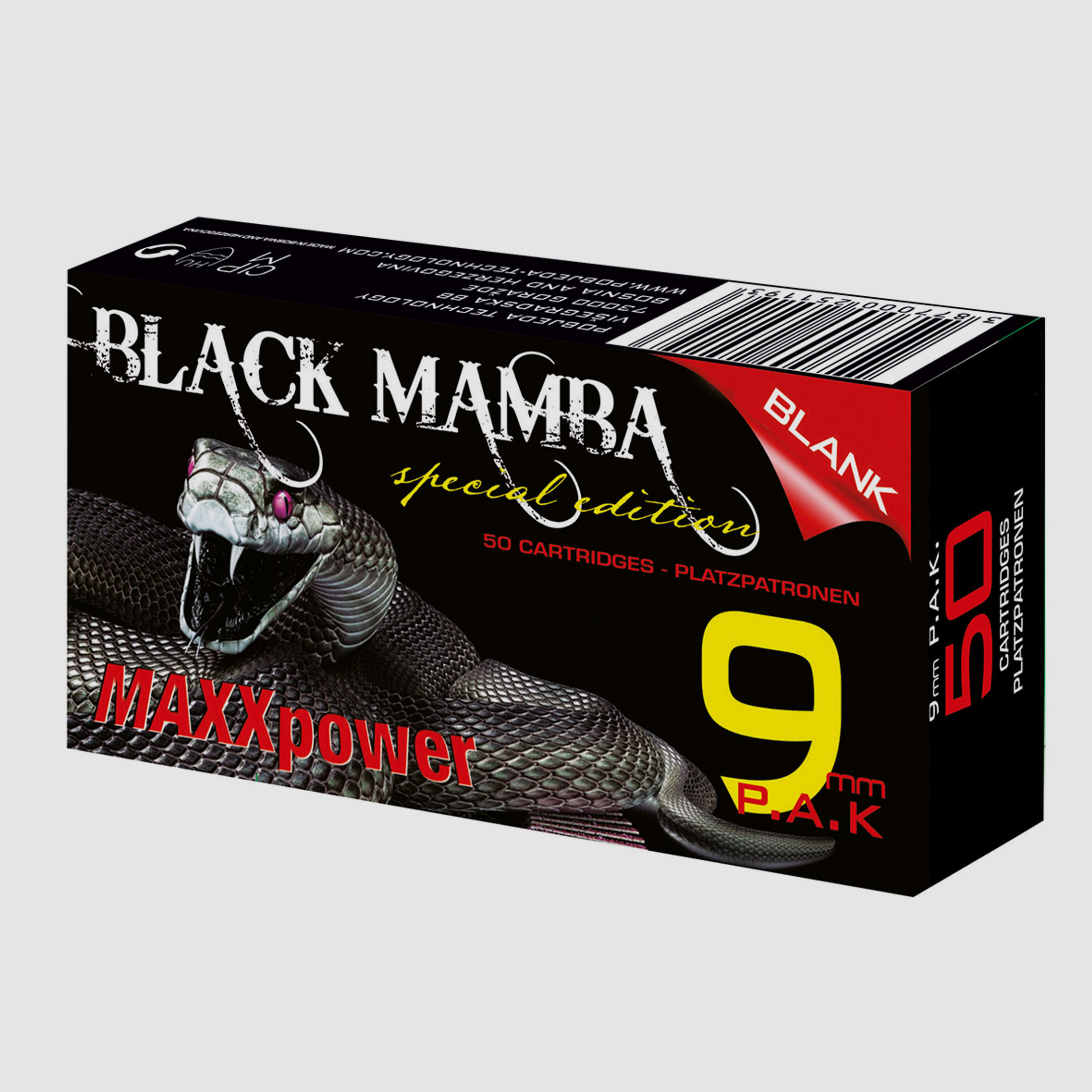 Black Mamba Platzpatronen 9 mm P.A.K. für Pistolen