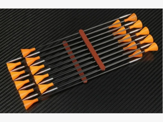 AlexBow Blasrohrpfeile .625 Carbon mit Stahlspitze orange