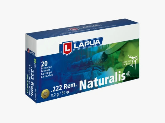 Lapua Naturalis .222 Rem 3,2g Bleifreie Büchsenpatronen