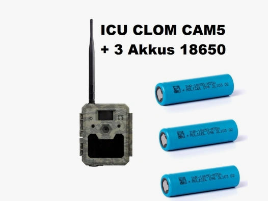 ICU CLOM CAM5 Wildkamera inkl.3x 18650 Akkus+2000 Coins