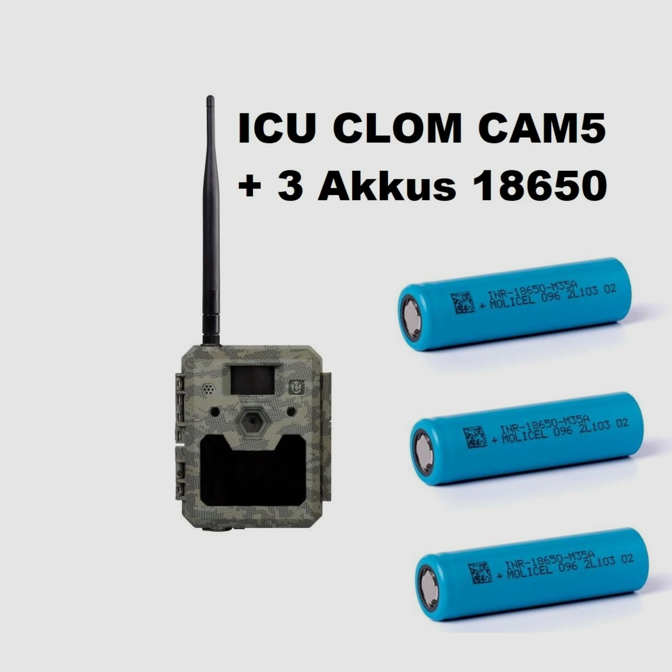 ICU CLOM CAM5 Wildkamera inkl.3x 18650 Akkus+2000 Coins