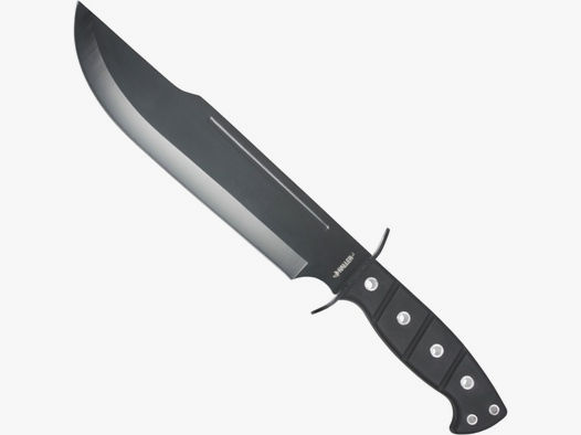 Bowiemesser cooles schwarzes Messer mit Nylonscheide