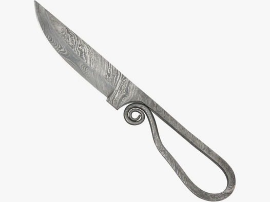 Damast Mittelalter Messer mit Lederscheide handgeschmiedet