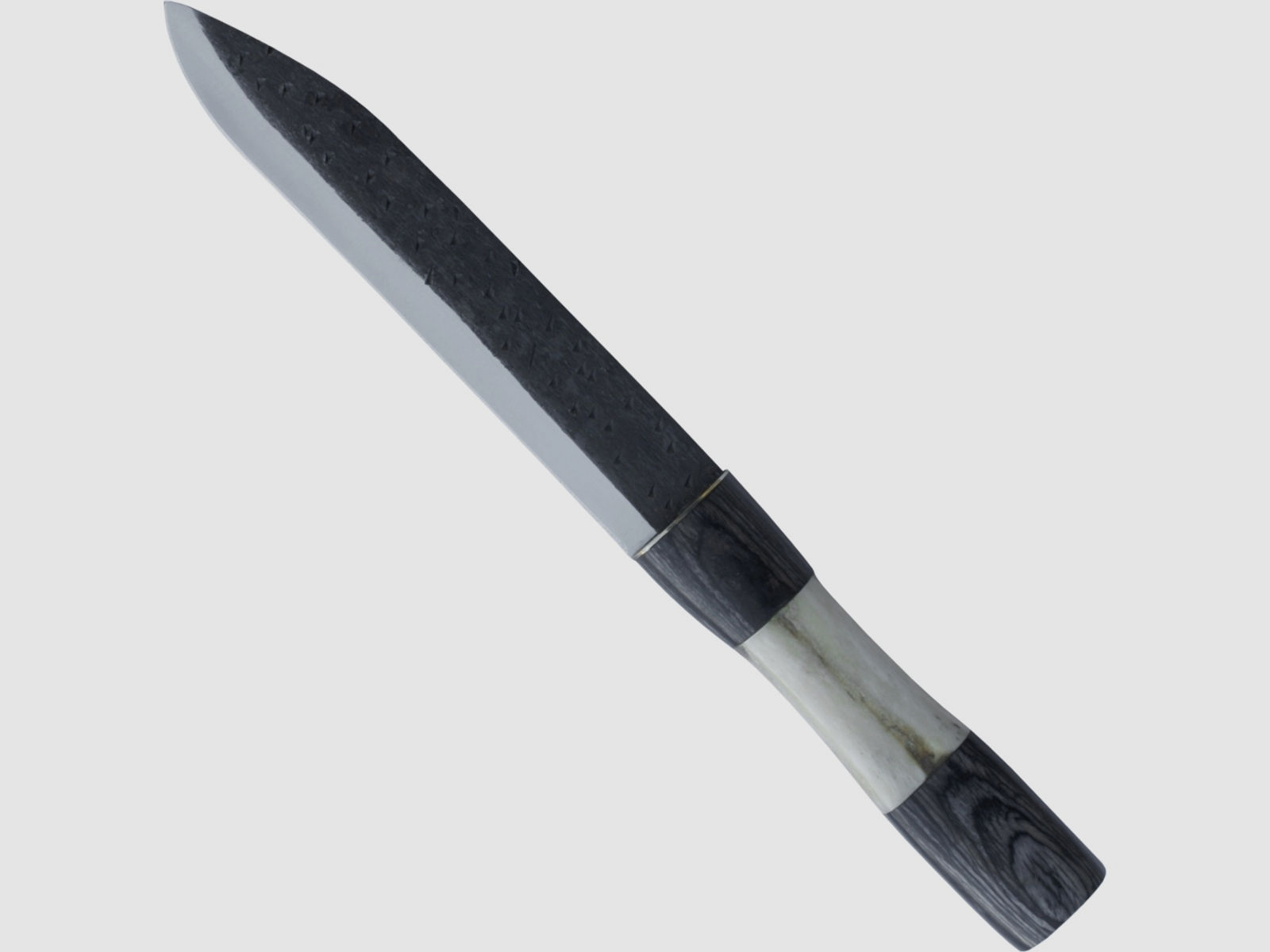 Saxmesser Wikinger Messer Sax mit hängender Lederscheide quer
