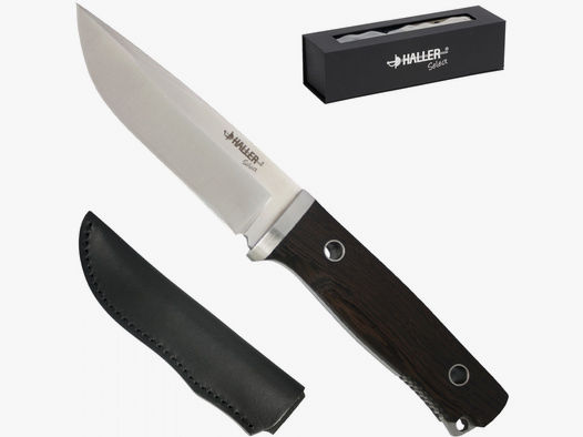Haller Select Outdoor-Messer mit Lederscheide in Geschenk-Box