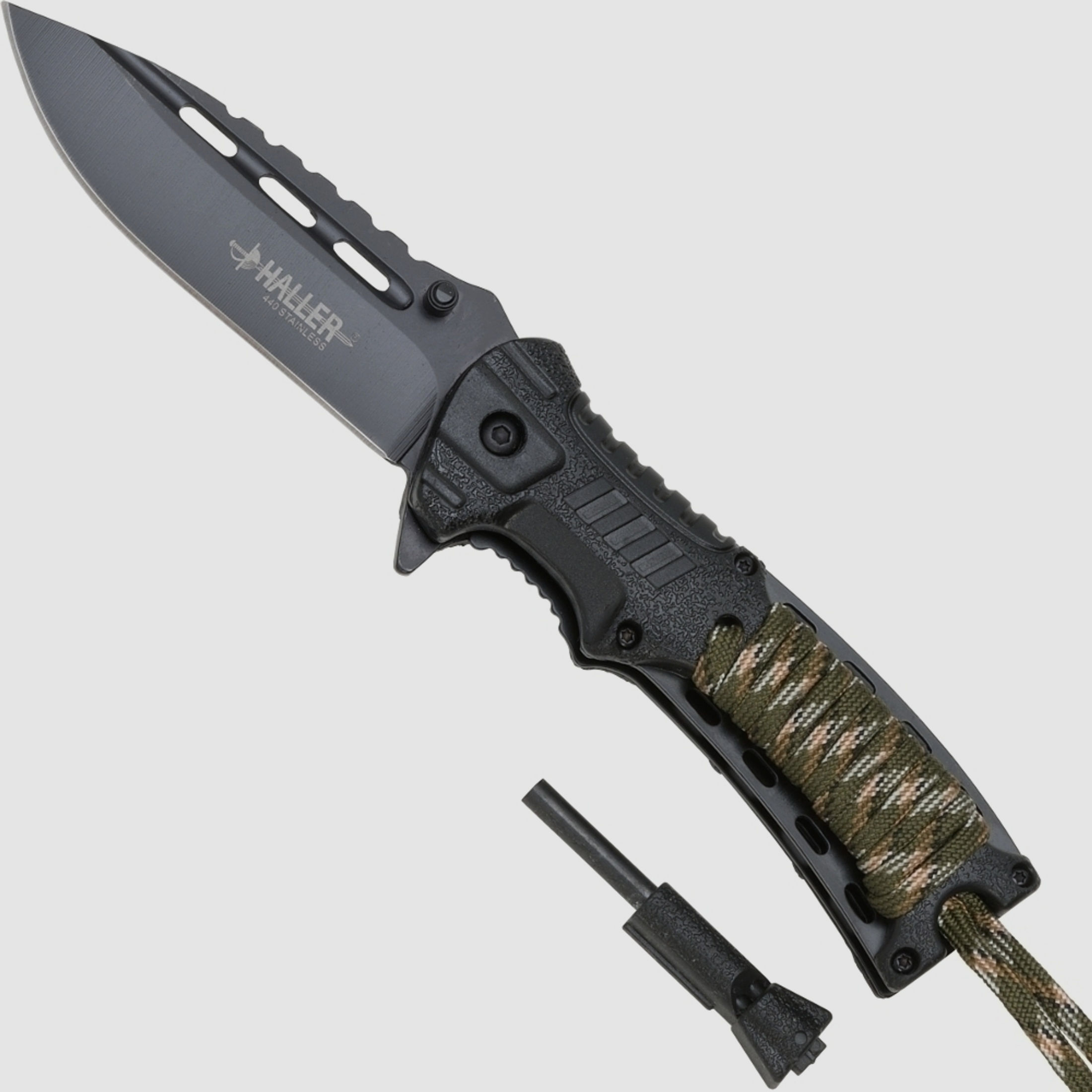 Taschenmesser mit Feuerstarter Survival Paracord-Wicklung Outdoor Messer