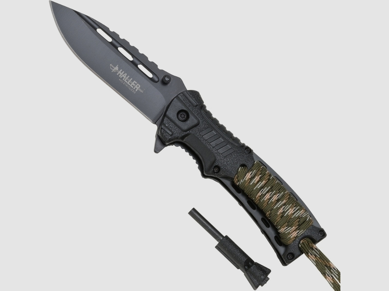 Taschenmesser mit Feuerstarter Survival Paracord-Wicklung Outdoor Messer