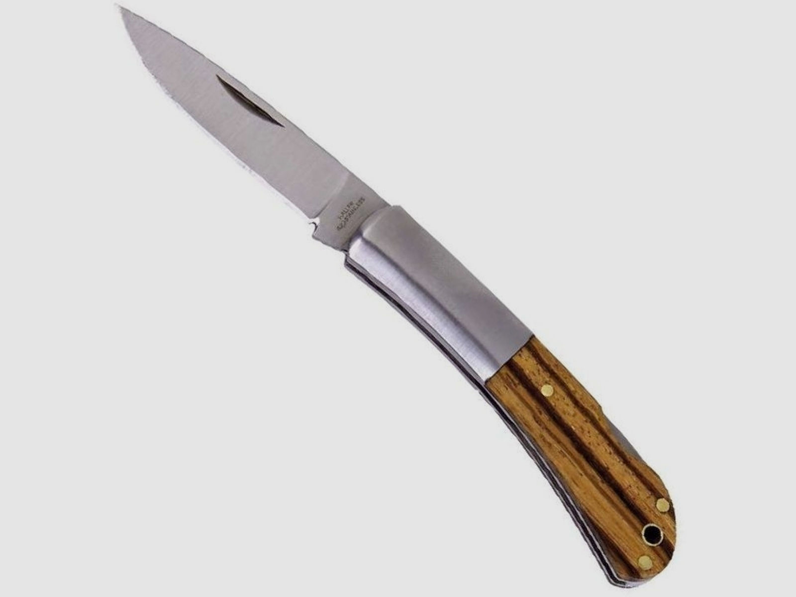 Taschenmesser Stahlbacken Zebraholz, 420, 60mm §42a konform legal führen