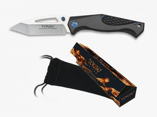 edles TOKISU Taschenmesser Tanto Schäkel G10 Carbon-Look kräftiges Messer