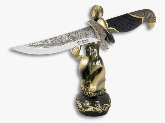 Messer mit verziehrtem Griff, Adler-Griff und "Nackte-Frau" Ständer