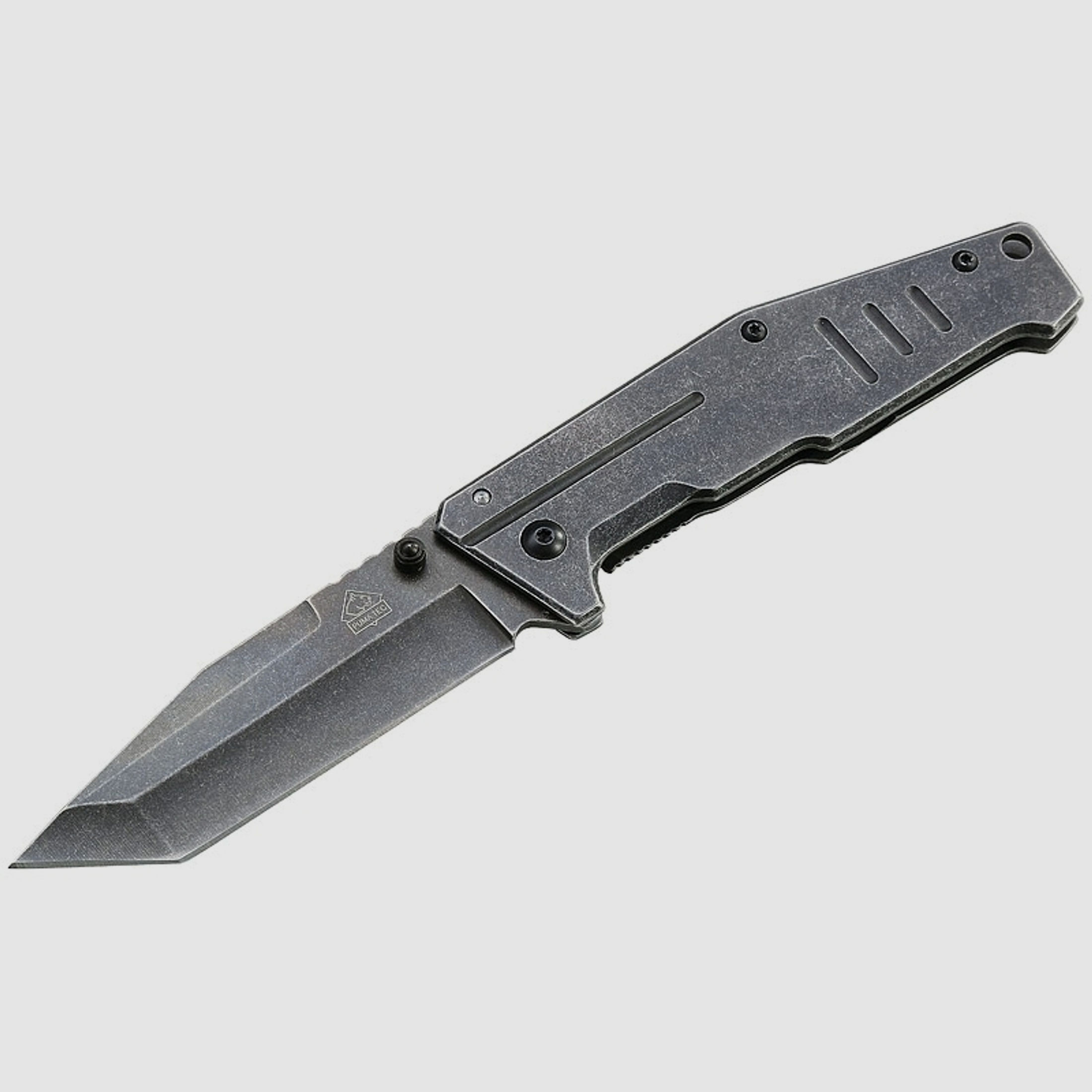 Puma TEC Einhandmesser, kantiges Messer, Frame Lock, Stonewashed-Finisch, Clip