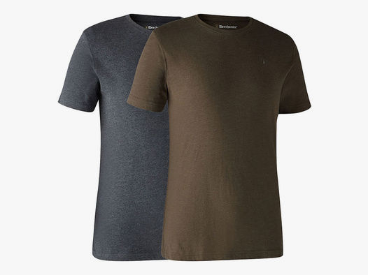Deerhunter Herren T-Shirts 2er Pack grau + braun