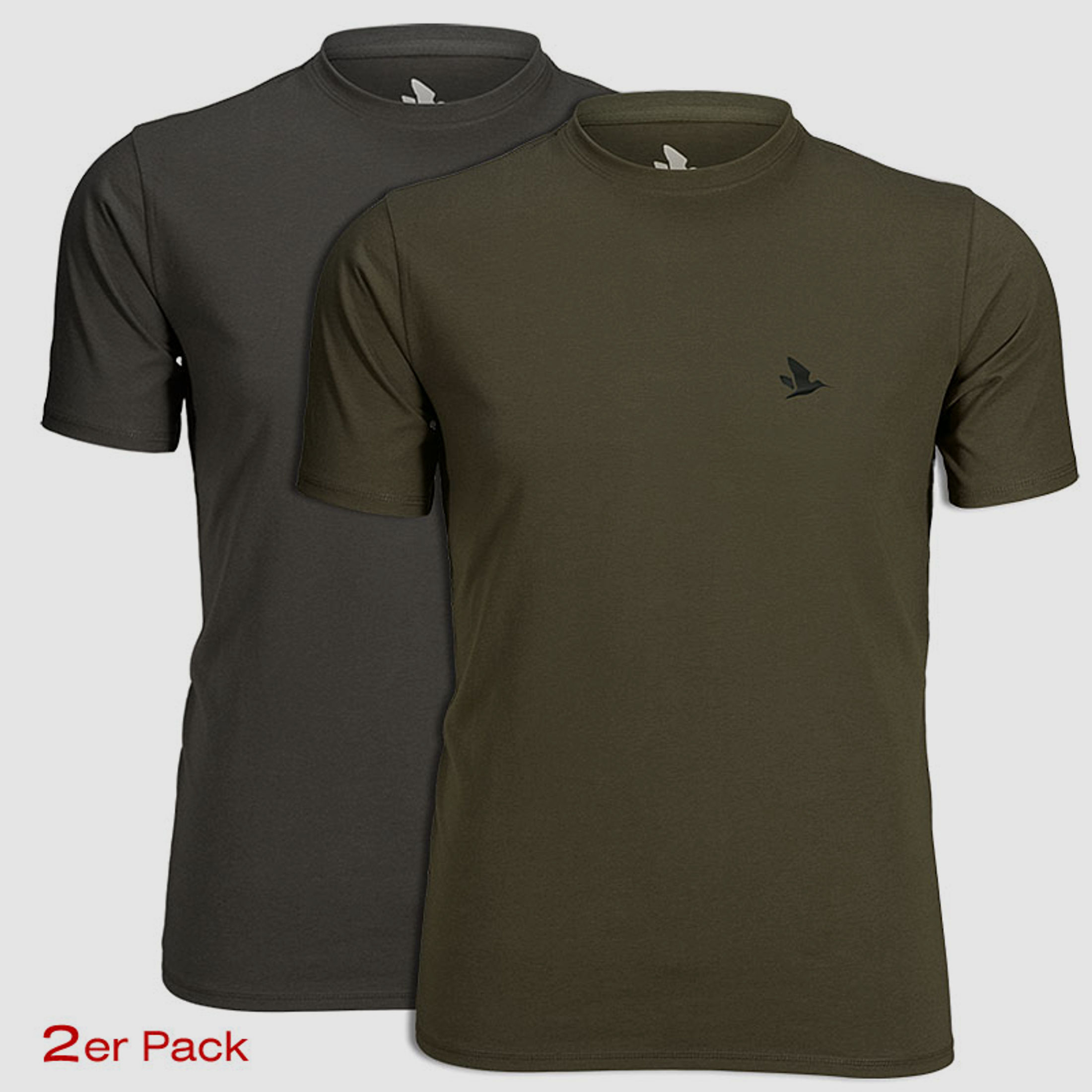 Seeland Herren T‑Shirt 2er Pack grau + grün