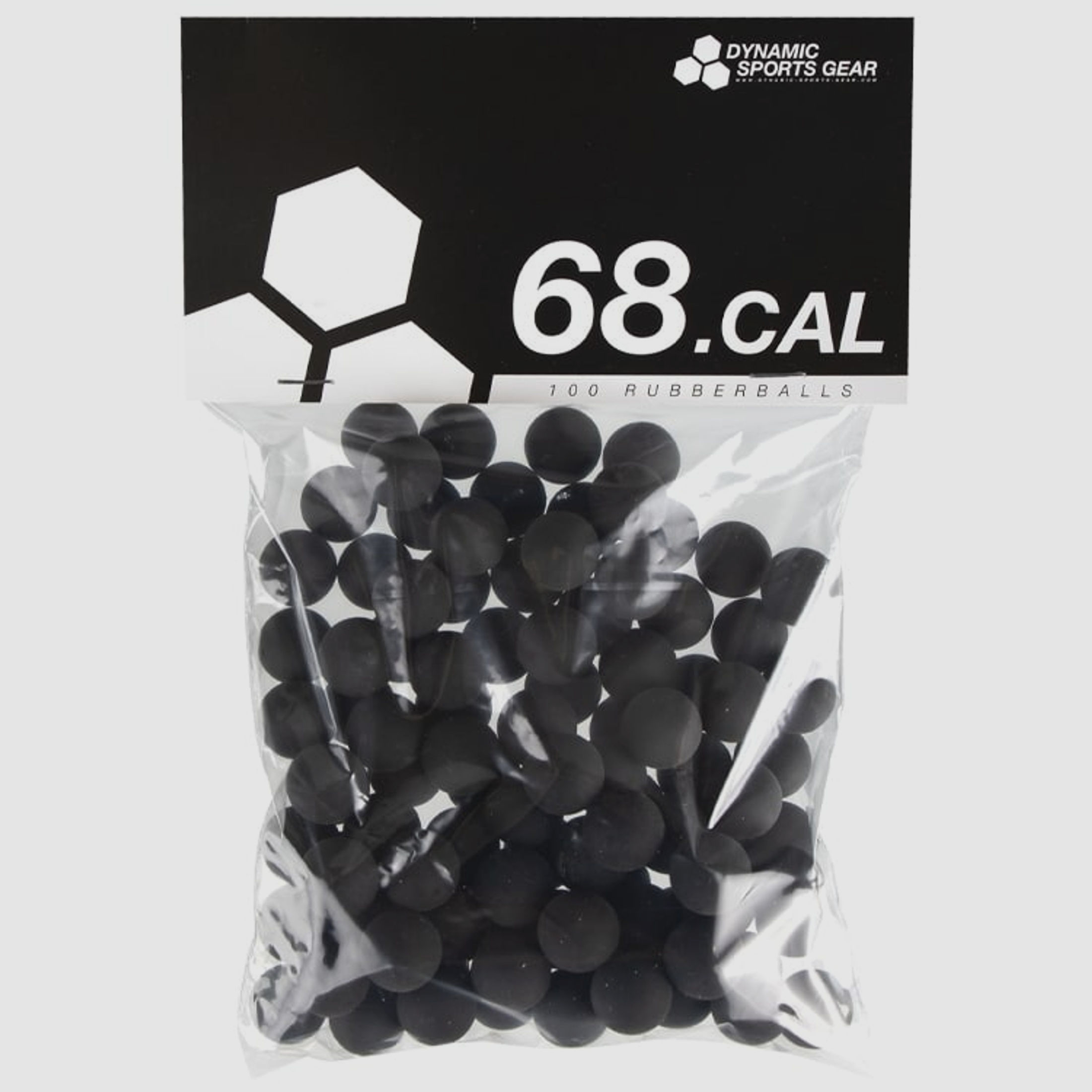 Cal. 68 Paintball Rubberballs / Gummigeschosse (100 Stück) - SCHWARZ