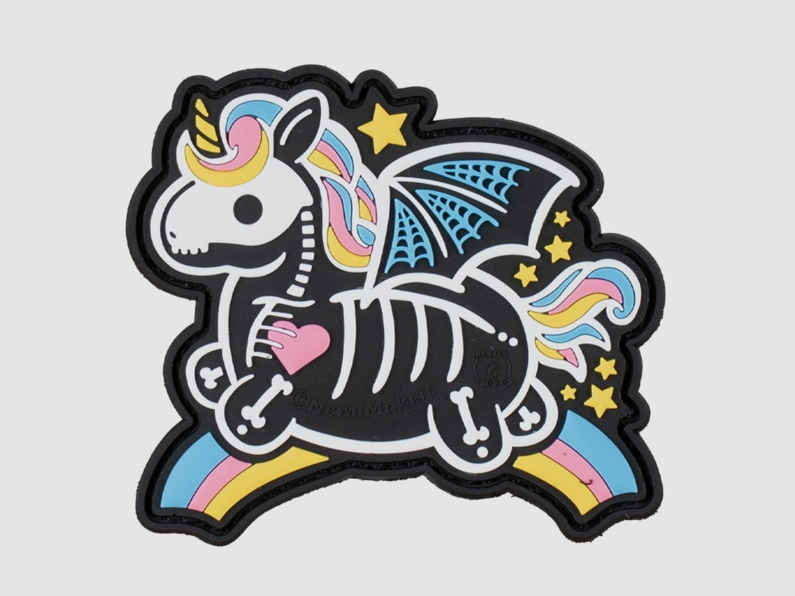Paintball / Airsoft PVC Klettpatch (Skeleton Unicorn)