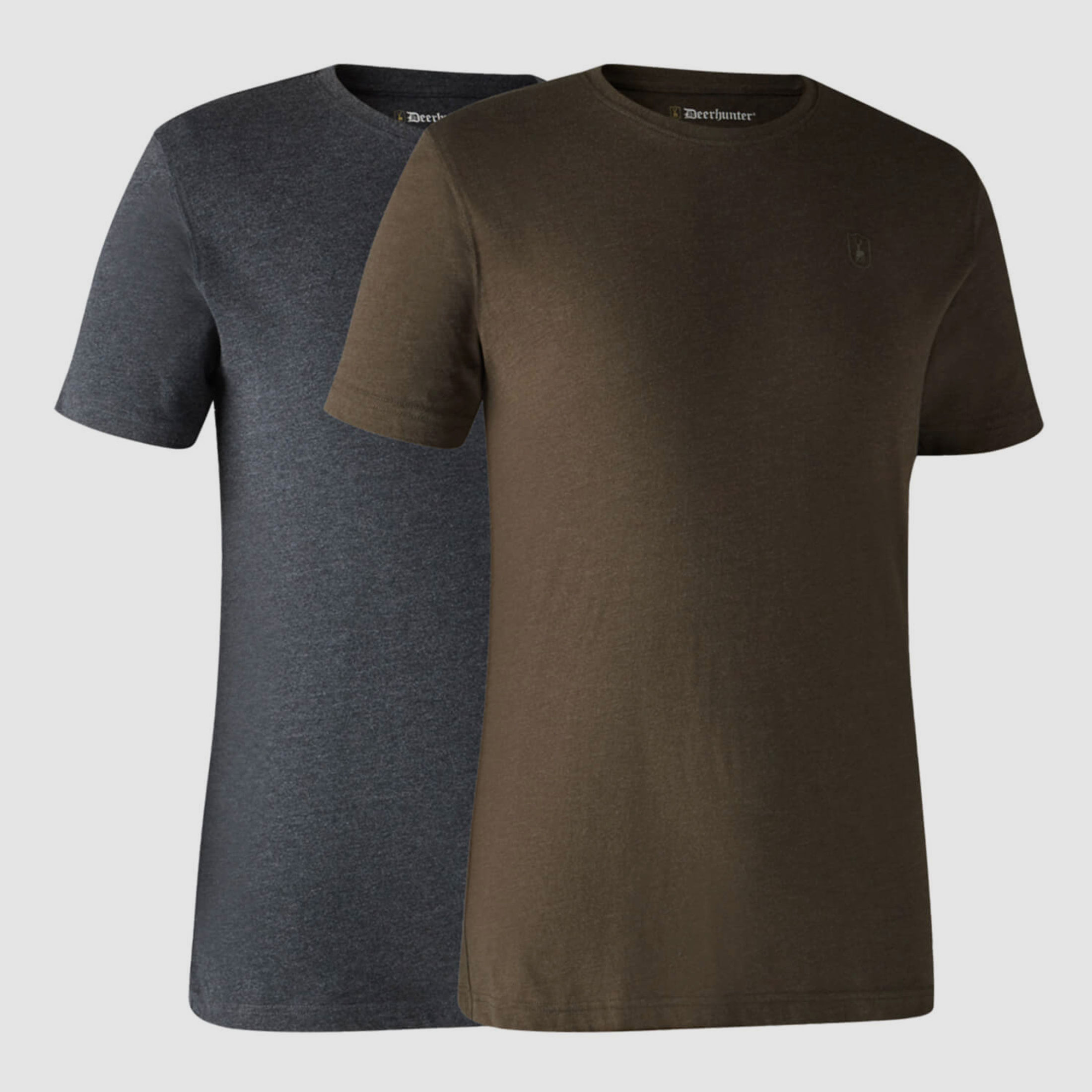 Deerhunter T-Shirt Basic 2er-Pack (Braun/Grau)