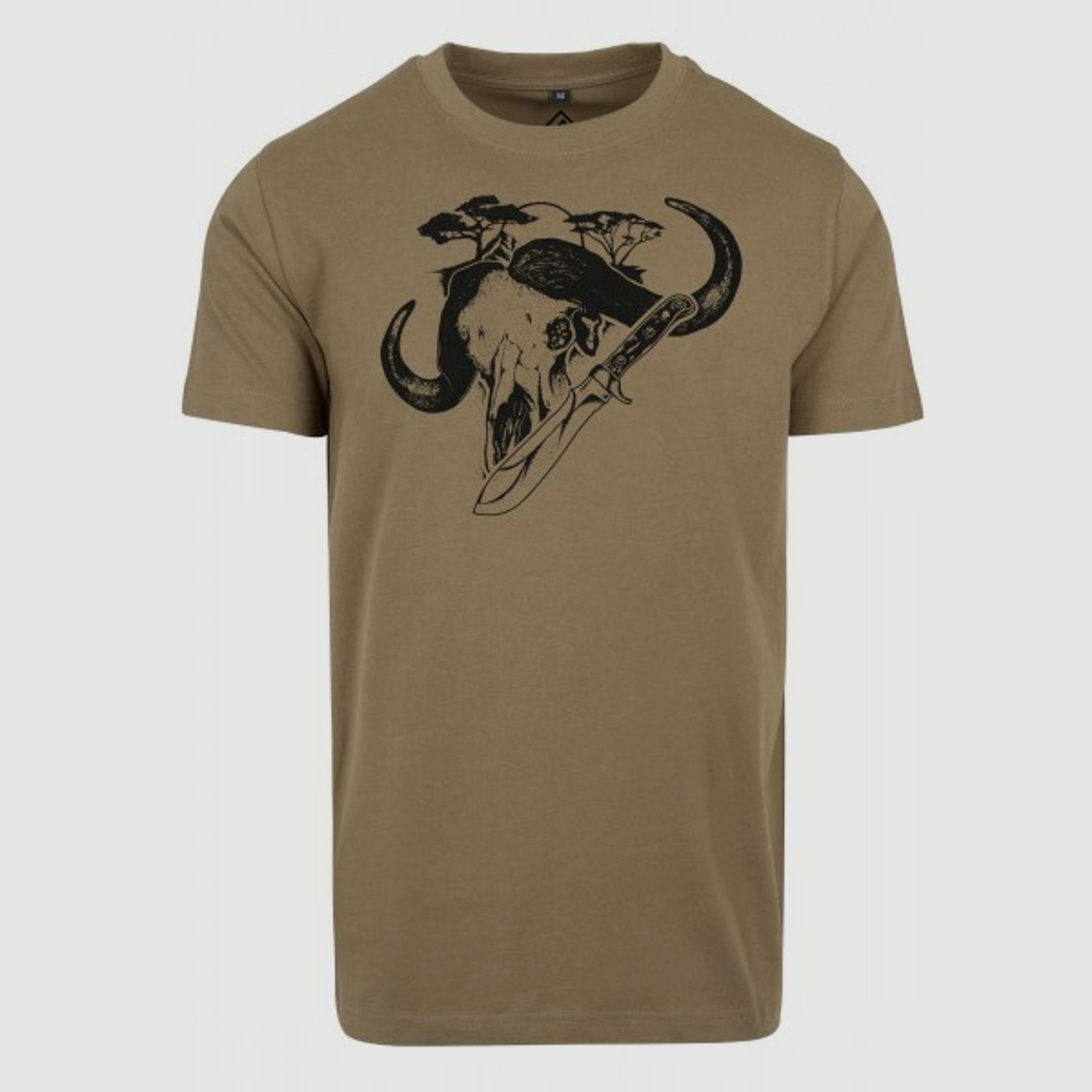 PUMA T-Shirt Motiv: Büffel und white hunter, Farbe: olive