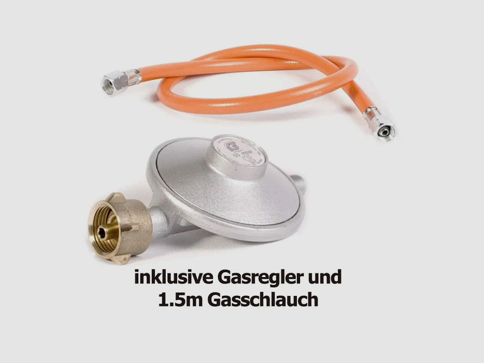 Gaskocher 2-flammig (DUO) mit Anschluss-Schlauch und Druckminderer