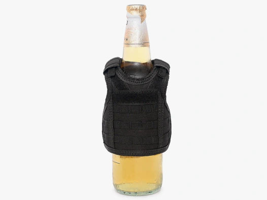 Mini Schutzweste für Bierflasche / Weinflasche / Thermosflasche - Schwarz