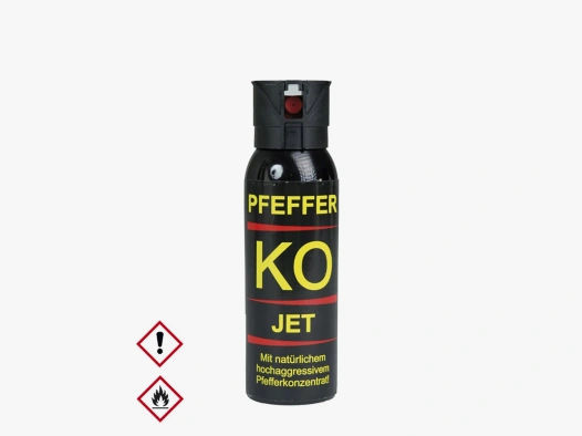 Pfefferspray K.O. JET Direktstrahl – 100ml - 11 % OC / 2,5 Mio. Scoville