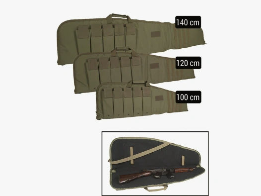 Rifle Case / Gewehrtasche mit Tragegurt, Oliv, 100 cm, mit Abschließvorrichtung