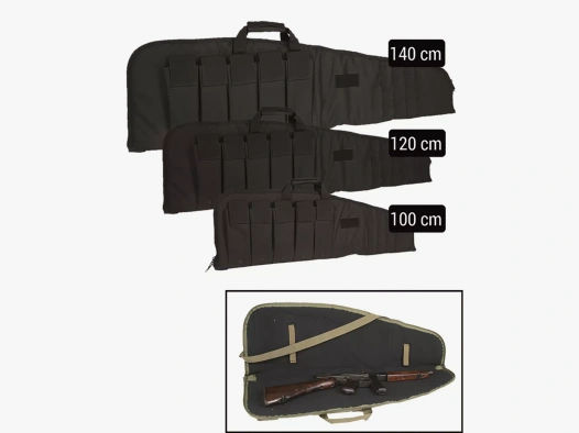 Rifle Case / Gewehrtasche mit Tragegurt, Schwarz, 100 cm, mit Abschließvorrichtung