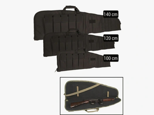 Rifle Case / Gewehrtasche mit Tragegurt, Schwarz, 120 cm, mit Abschließvorrichtung