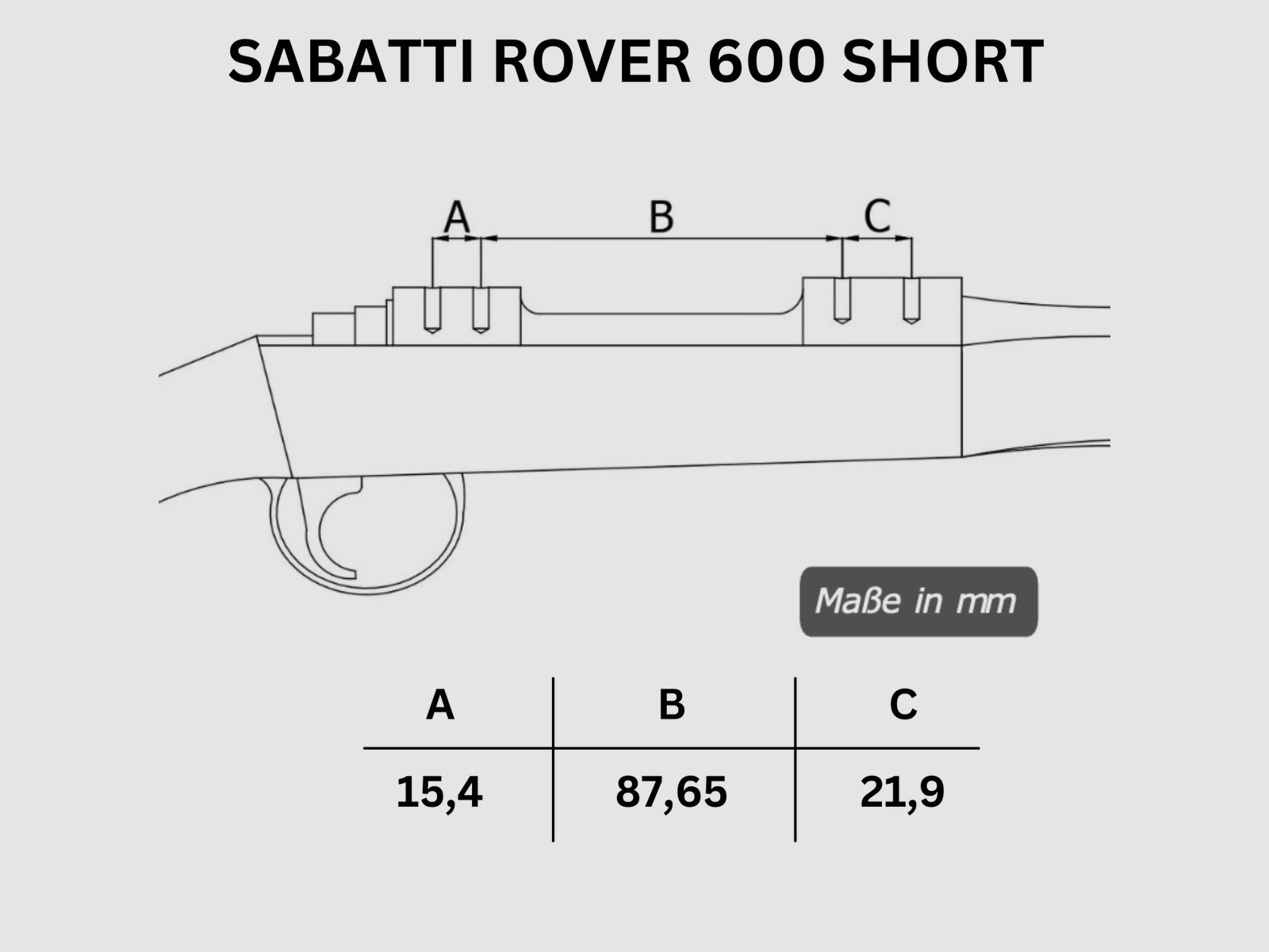 Picatinny Rail SABATTI ROVER 600 SHORT