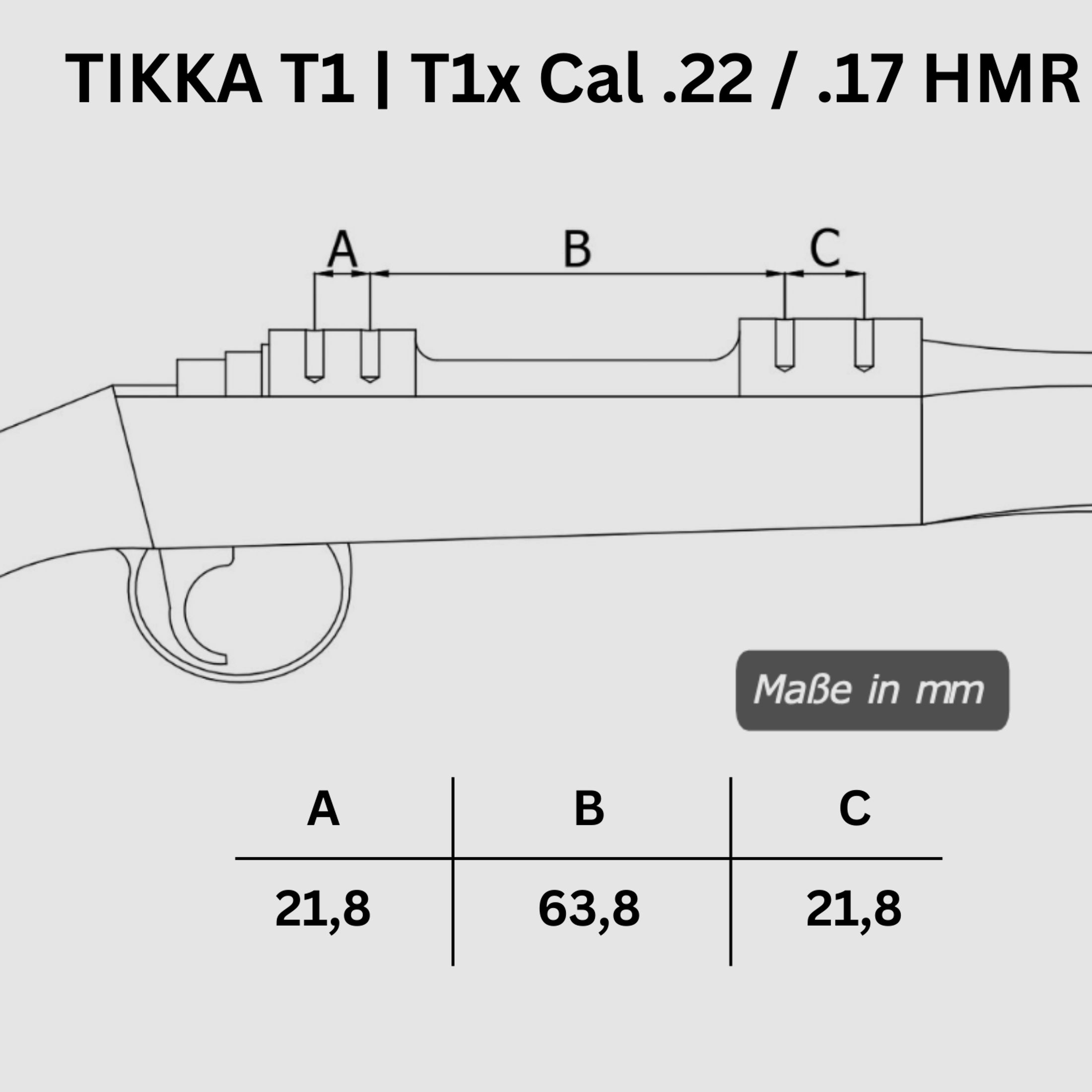 Picatinny Rail TIKKA T1 | T1x Cal .22 / .17 HMR