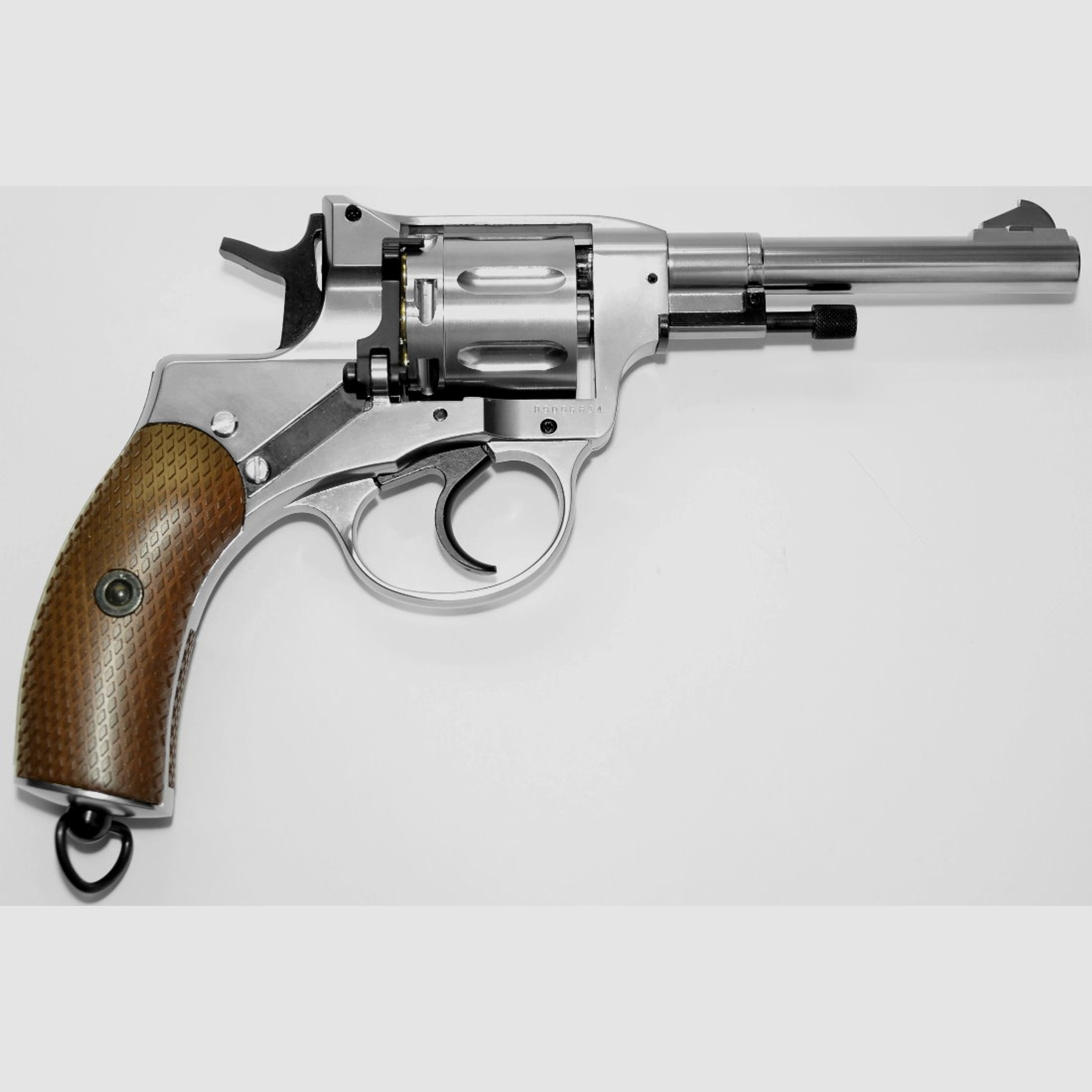 Nagant M1895 Nickel Revolver 6mm CO2 Belgische Legende