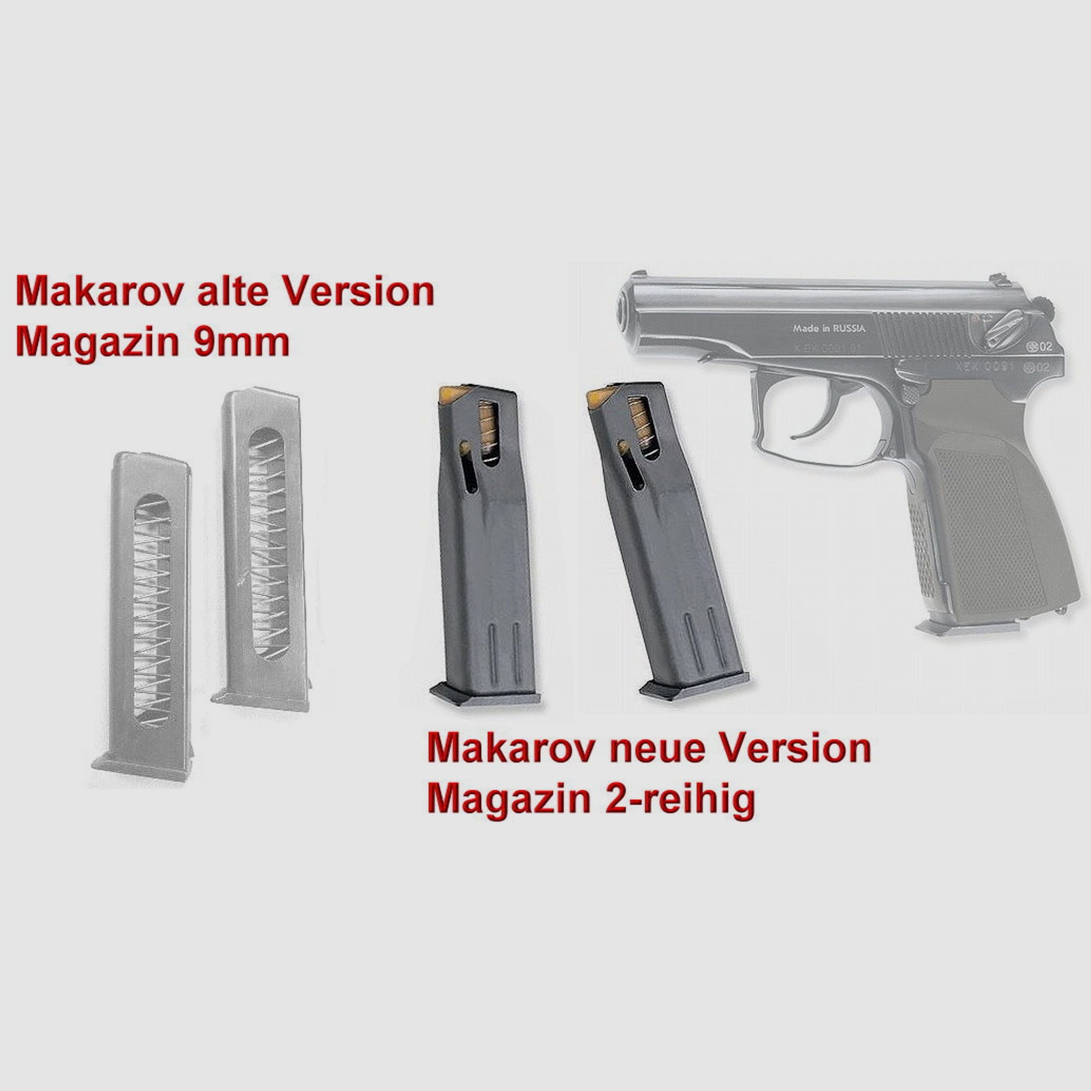 Magazin für Makarov 9mm PMM Baikal IZH mit Seitenhalter