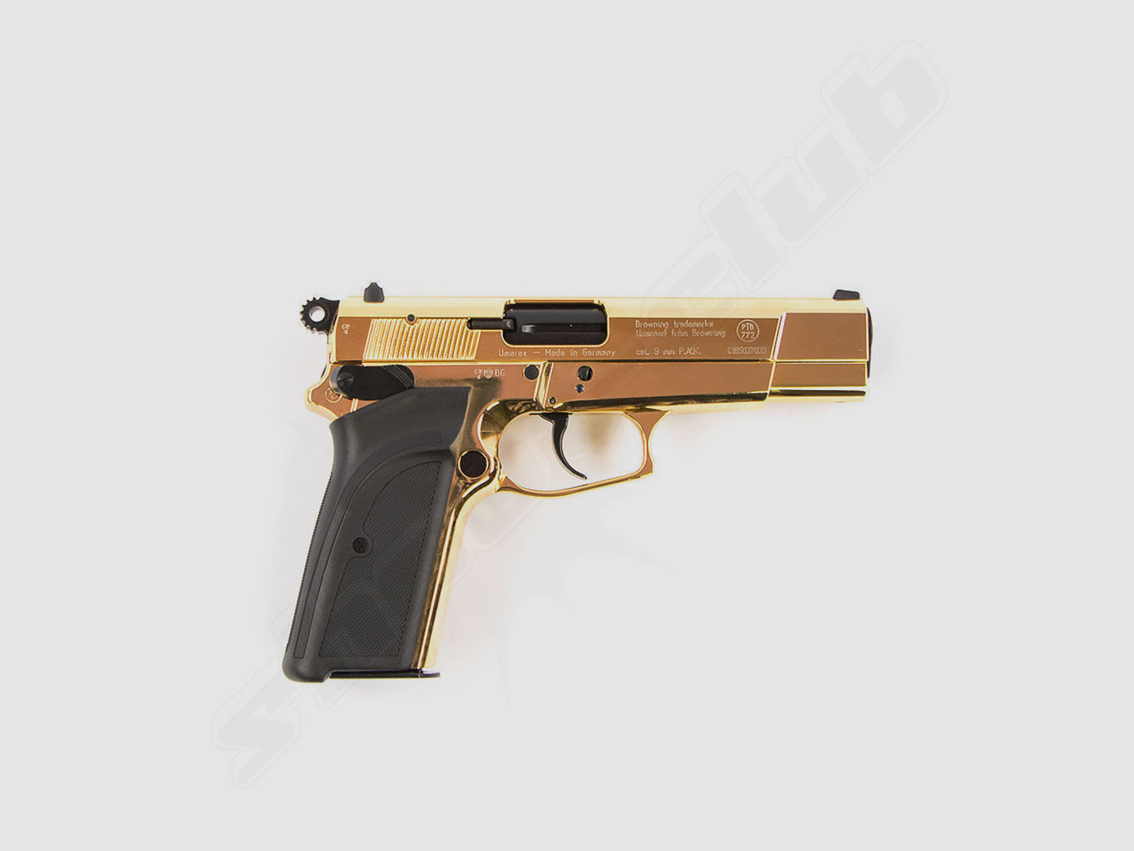 Browning GPDA 9 Schreckschusspistole Gold Finish SET mit Magazin, Munition, Ladehilfe